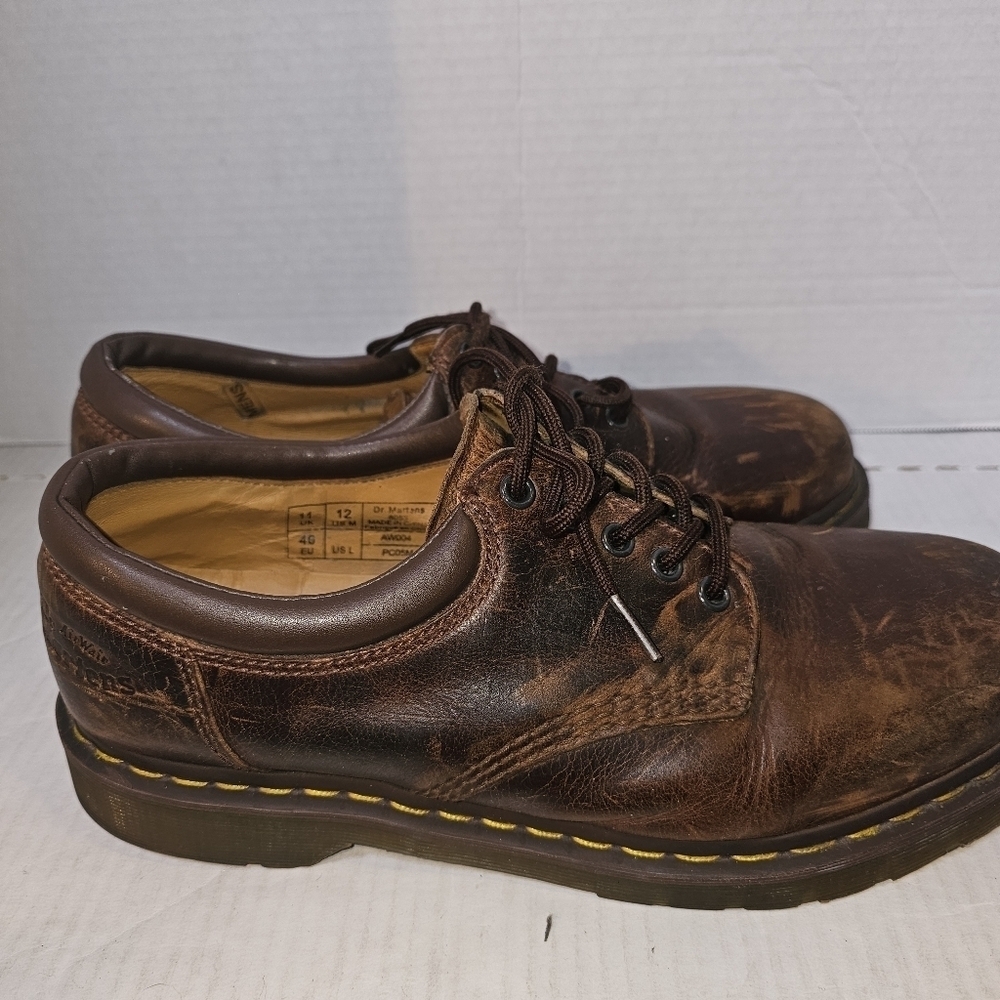 Dr. Martens Mens AirWear Oxford Brown SZ 12M Shoes Leathet Upper - Picture 6 of 11